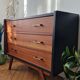 Vintage Scandinavian commode with tapered legs.