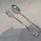 silver plated stew spoon and fork, Christofle Atlantide