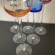 Série 6 verres à pied vintage soufflés à la bouche