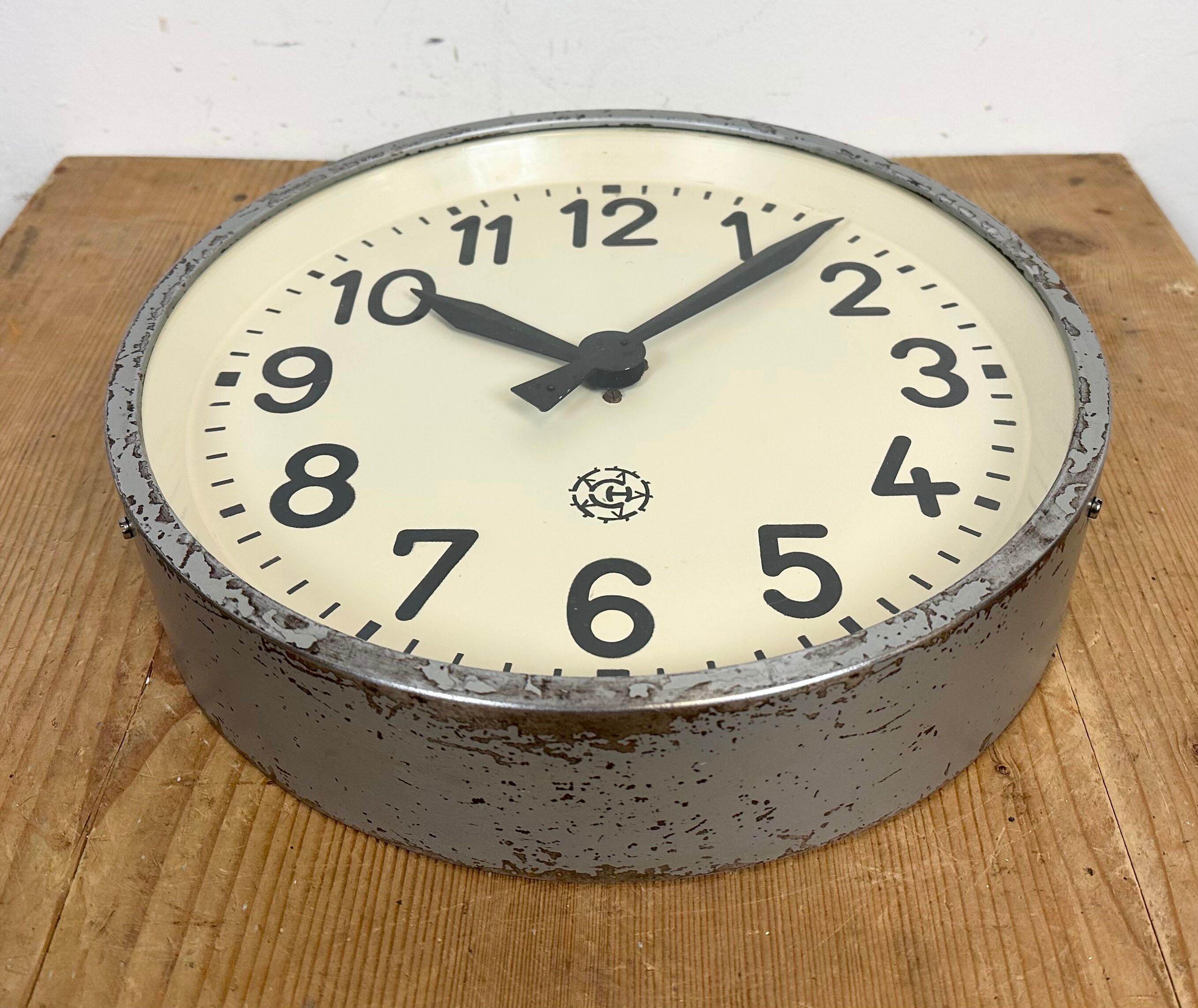 Industrial factory wall clock from Chronotechna, 1950s
