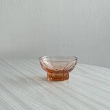 10 translucent pink bowls, small colored glass ramekin