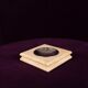 Square Italian Travertine Ashtray with Removable Metal Dish 1970
