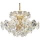 Chandelier in gilded brass and crystal glass by Kinkeldey, Germany, 1970s.