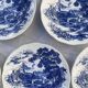 5 hollow plates / earthenware soup Gien Enoch Wedgwood style blue iron earth - vintage model