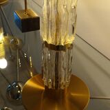 Paire de lampes XXL vintage, Verre Laiton
