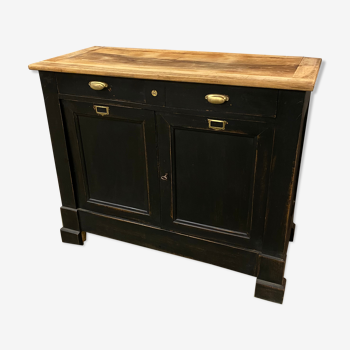 Buffet parisien patiné noir 1920 grand modèle