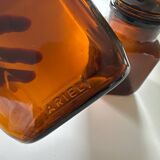 2 flacons d'apothicaire en verre ambré Ariel