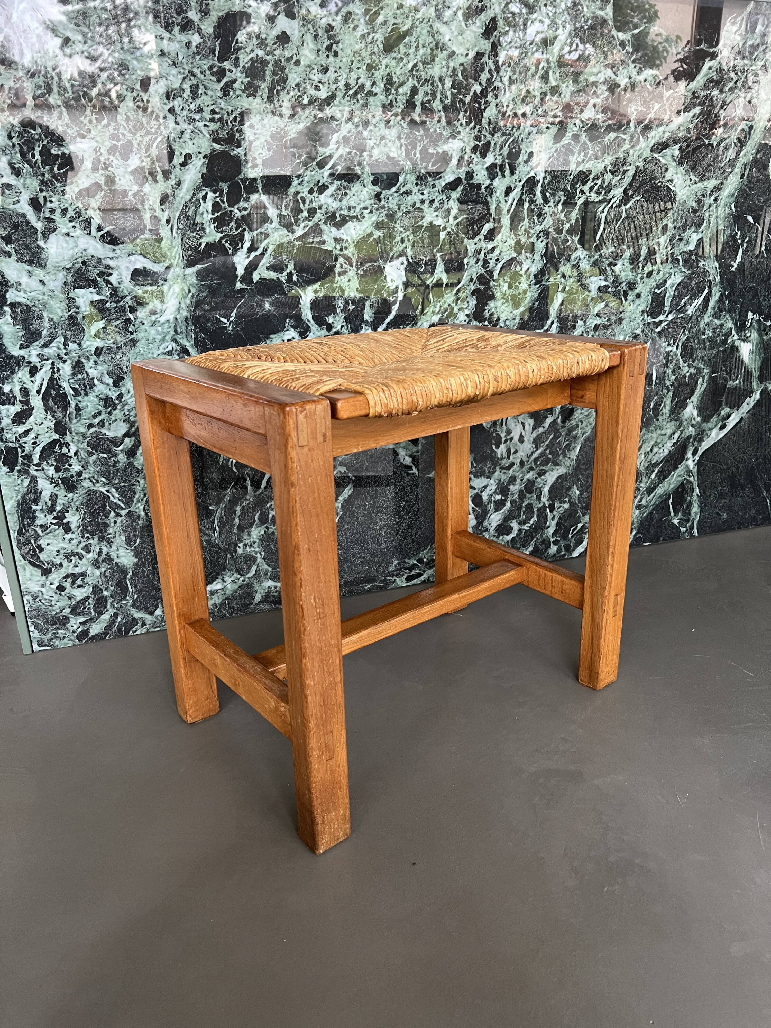 Tabouret paillé Maison Regain, circa 1970