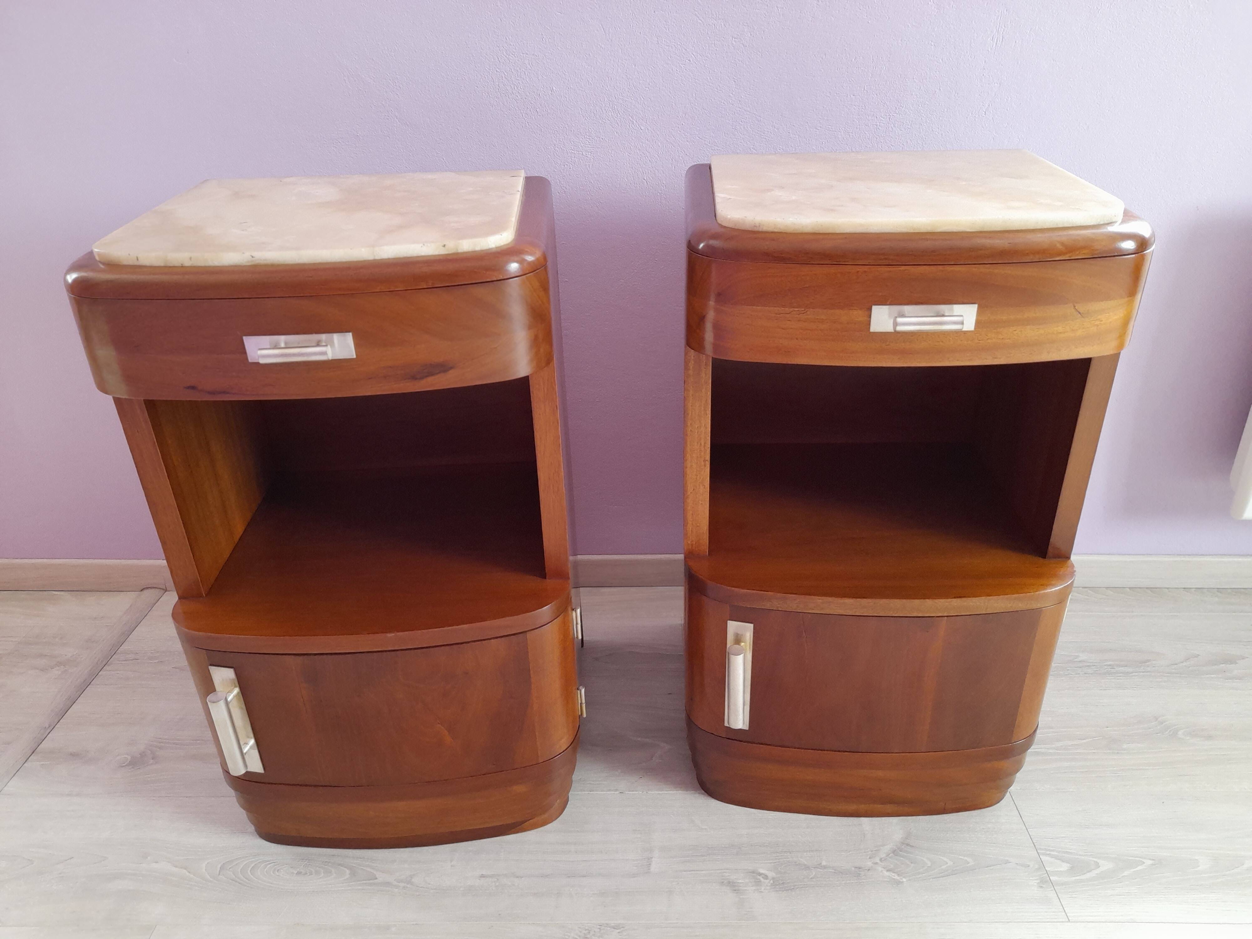 Pair of art deco bedside tables