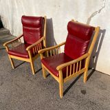 Paire de fauteuils cuir baumann
