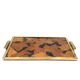 Hollywood regency brass and leaves resin tray, Montagnani Firenze Italy 1970s