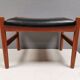 Danish Teak Footstool, Black Skai Leather, 1960s Spøttrup Design