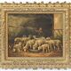 Huile sur toile Bergère et ses moutons