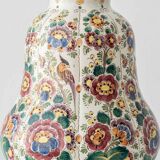 Vase hollandais Delft double gourde, monumental polychrome peint à la main, années 1950