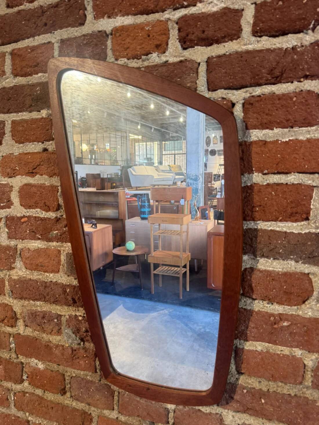 Framed teak mirror, Denmark 1960
