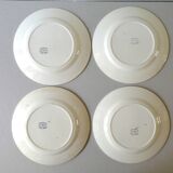 Set of 8 flat plates, Givors faience, daisy model