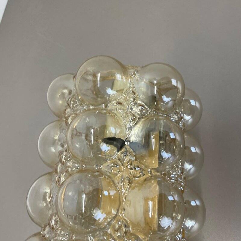 Amber vintage glass wall lamp by Helena Tynell for Glashütte Limburg, 1970s