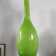 Grand vase bouteille géant en verre doublé vert pomme (66 cm)