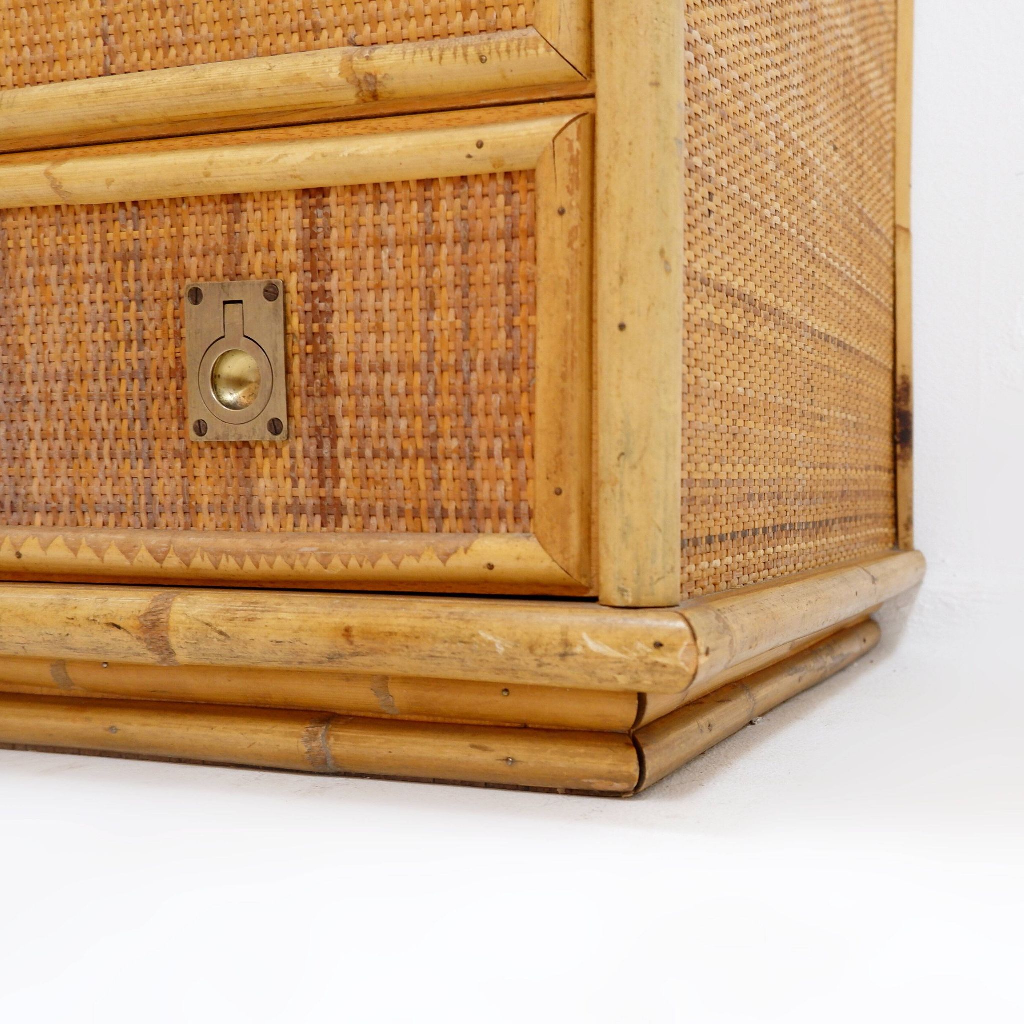 Dal Vera chest of drawers in bamboo and wicker/rattan, Italy 1960s