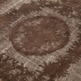 Handmade distressed oriental 1980s 195 cm x 313 cm brown carpet