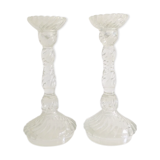 Pair of glass candlesticks