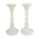 Pair of glass candlesticks