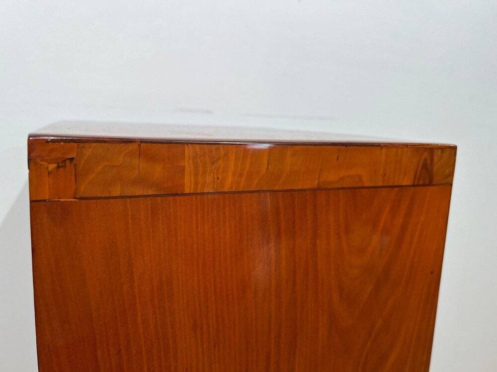 Biedermeier Pillar Cabinet in Cherry Veneer, 1820