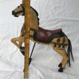 Wooden horse with period ironwork support
