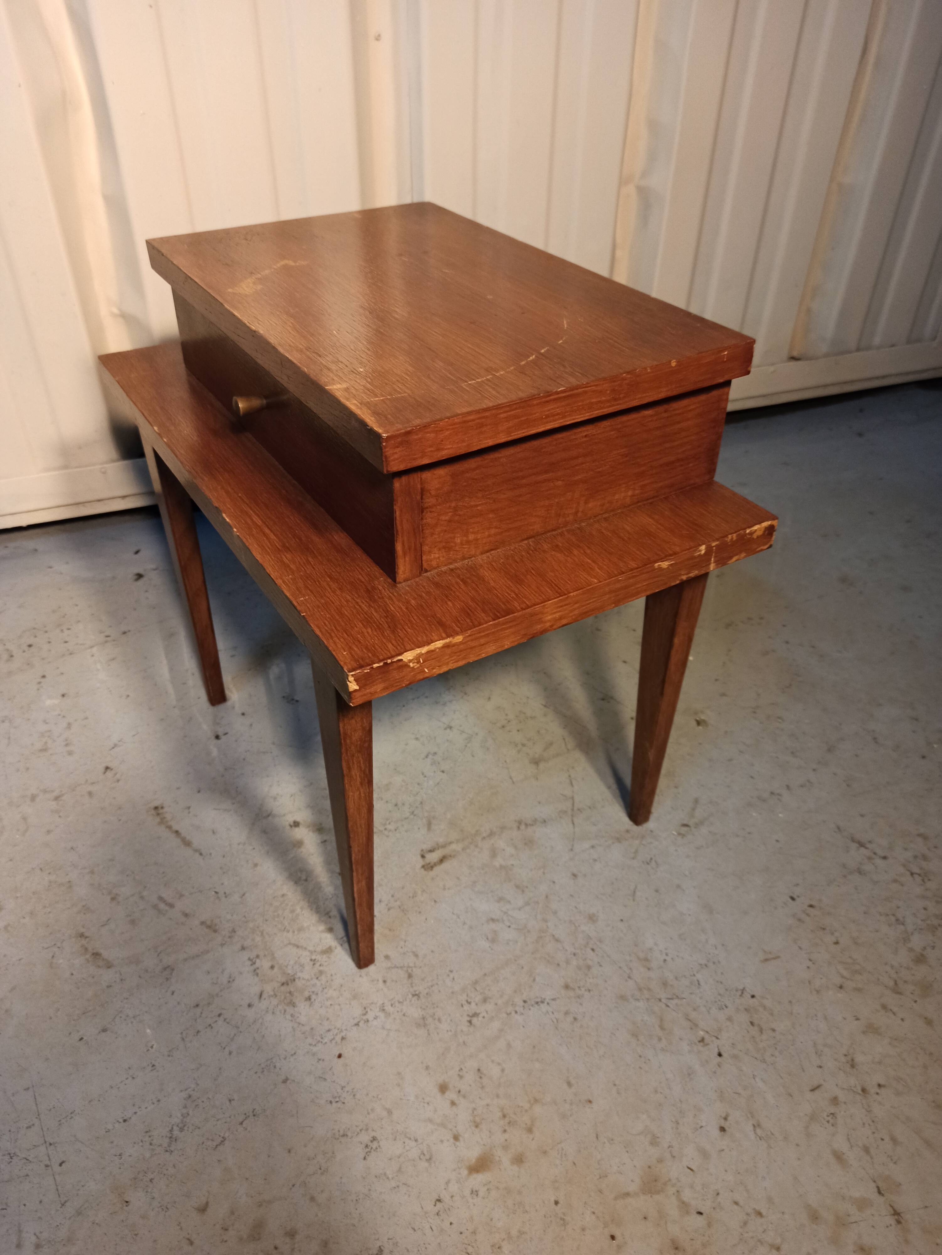 Bedside table, with a drawer. 50s-60s