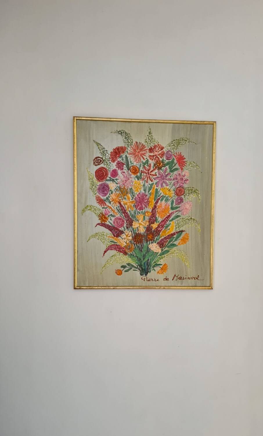 Oil on burlap and frame