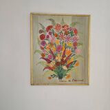 Oil on burlap and frame