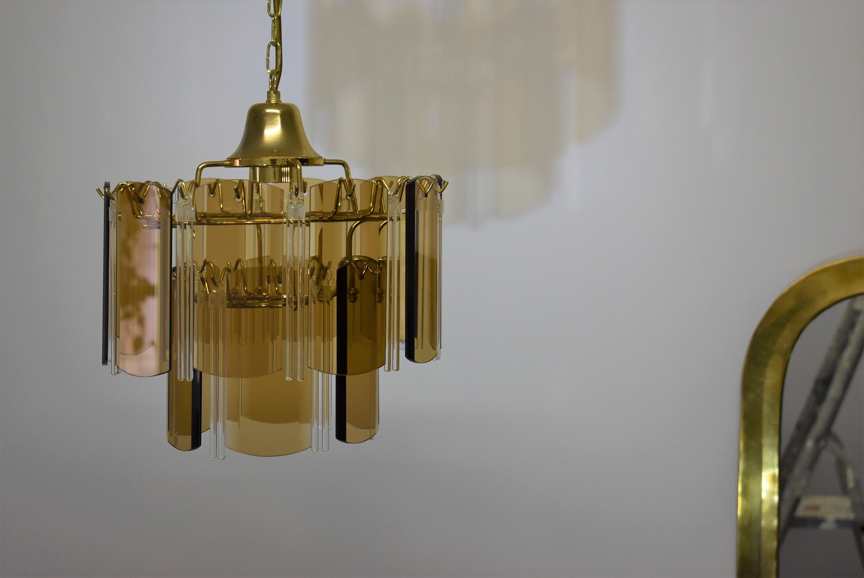 vintage hanging with smoked glass stamps