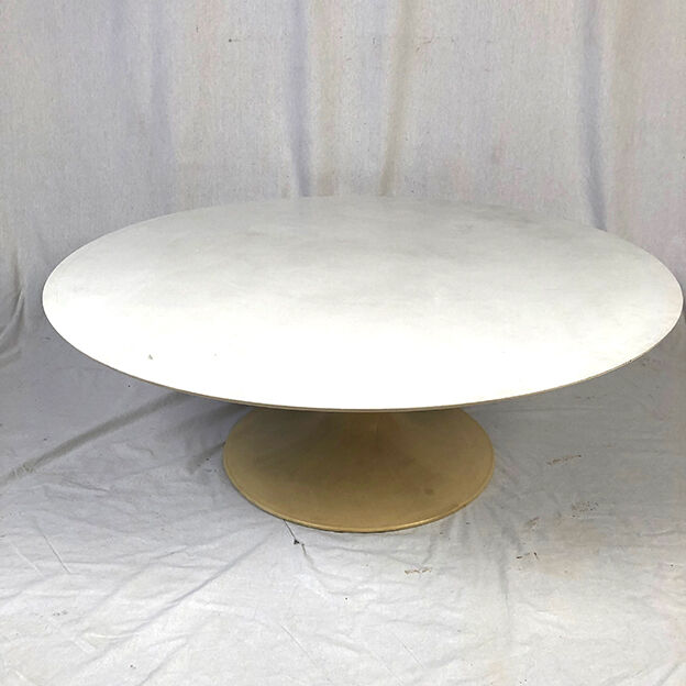 Large coffee table tulip foot and round turntable, Grosfillex 60s