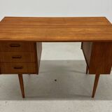 Small Danish Teak Asymmetrical Desk, 1960s.