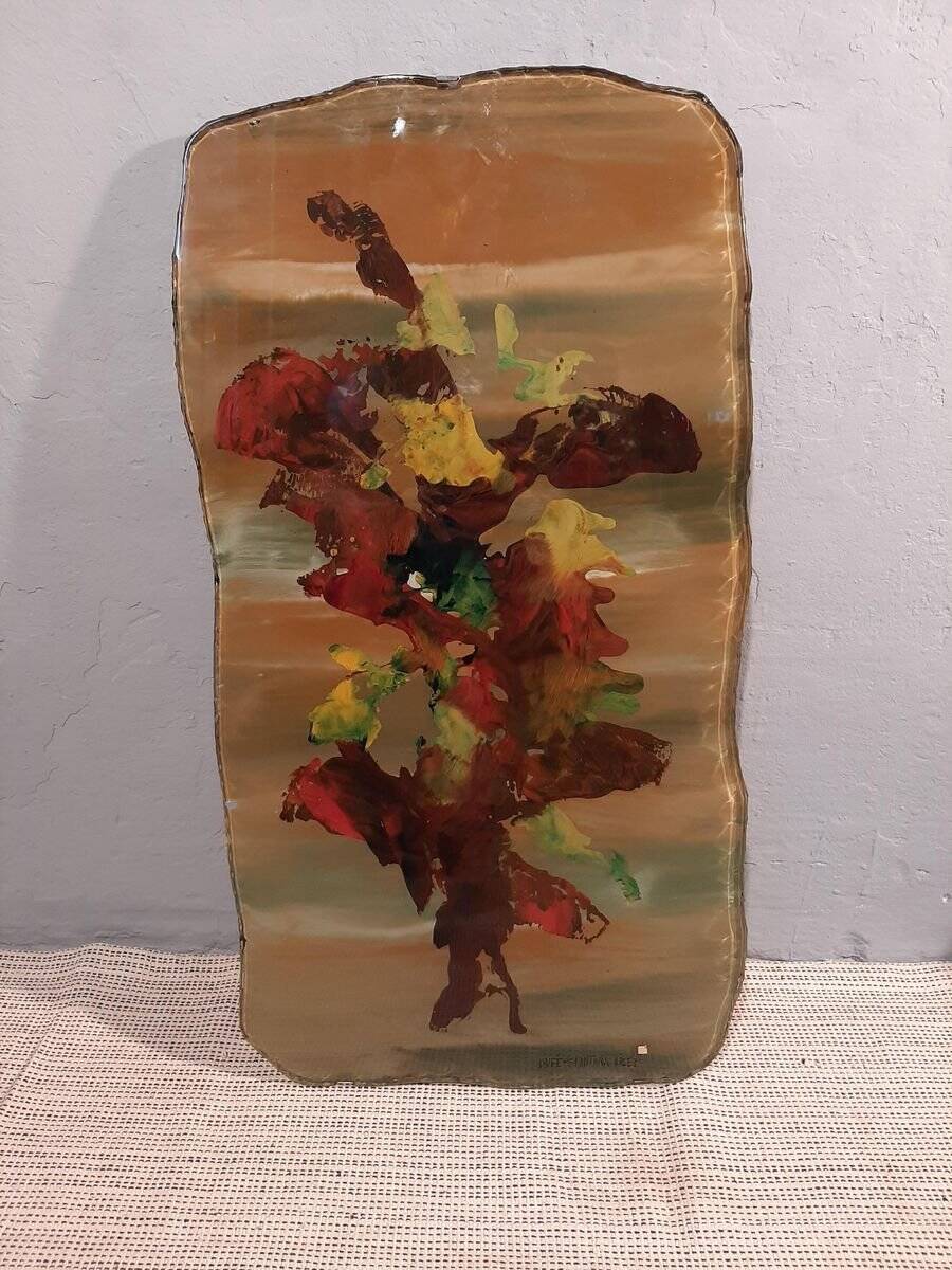Decorative plaque with flowers by Duilio Barnabe for Fontana Arte, 1950s