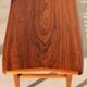 Table basse vintage Everest en noyer – style « planche de surf » (années 60)