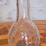 2 carafes en verre craquelé