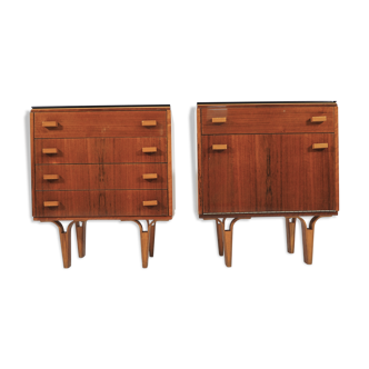 Paire de chevets des années 1970