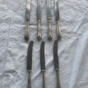 7 silver metal knives vdw Schwerte including an antique RJ monogram