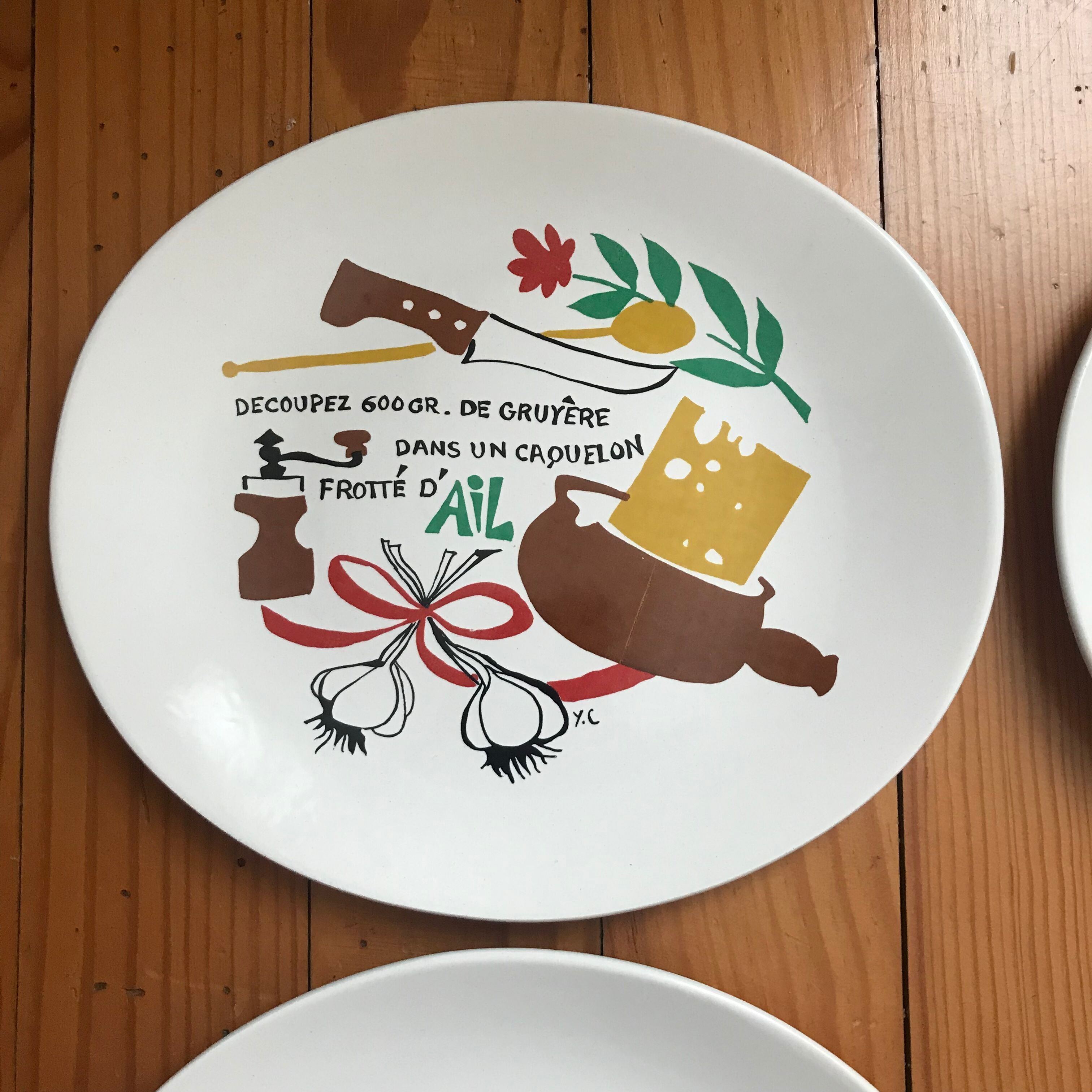 6 plates with fondue Salins