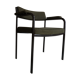 Metal and velvet office armchair