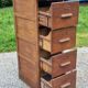 Oak craft cabinet with 5 drawers from the 1930s/1950s