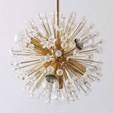 Two golden Sputnik ball chandeliers by Emil Stejnar, Austria, 1970s.