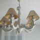 White wooden chandelier 5 branches