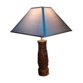 Large exotic wooden lamp finely carved Thai dancer