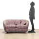 Vintage wooden fabric sofa Italy 1960s original