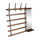 Teak vintage wall coat rack, 1960s
