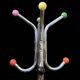 Chrome Parrot Coat Rack with Multi-Colored Balls – 1980s