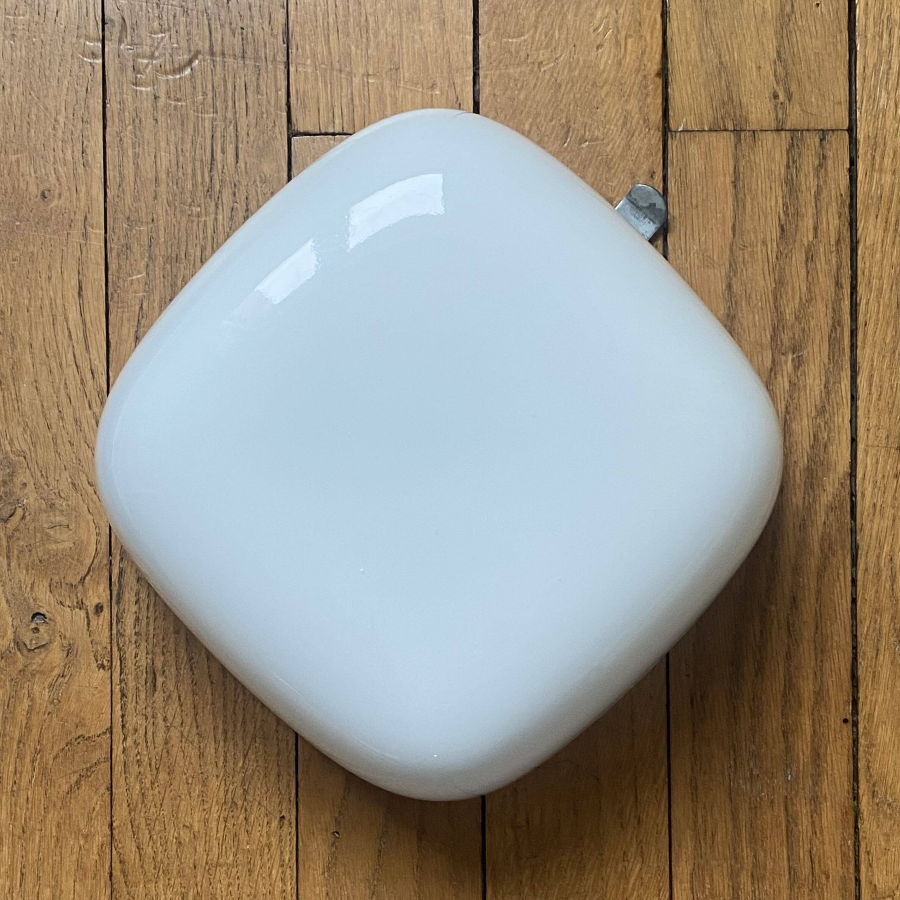 Ceiling light or square wall lamp 20 cm white opal glass