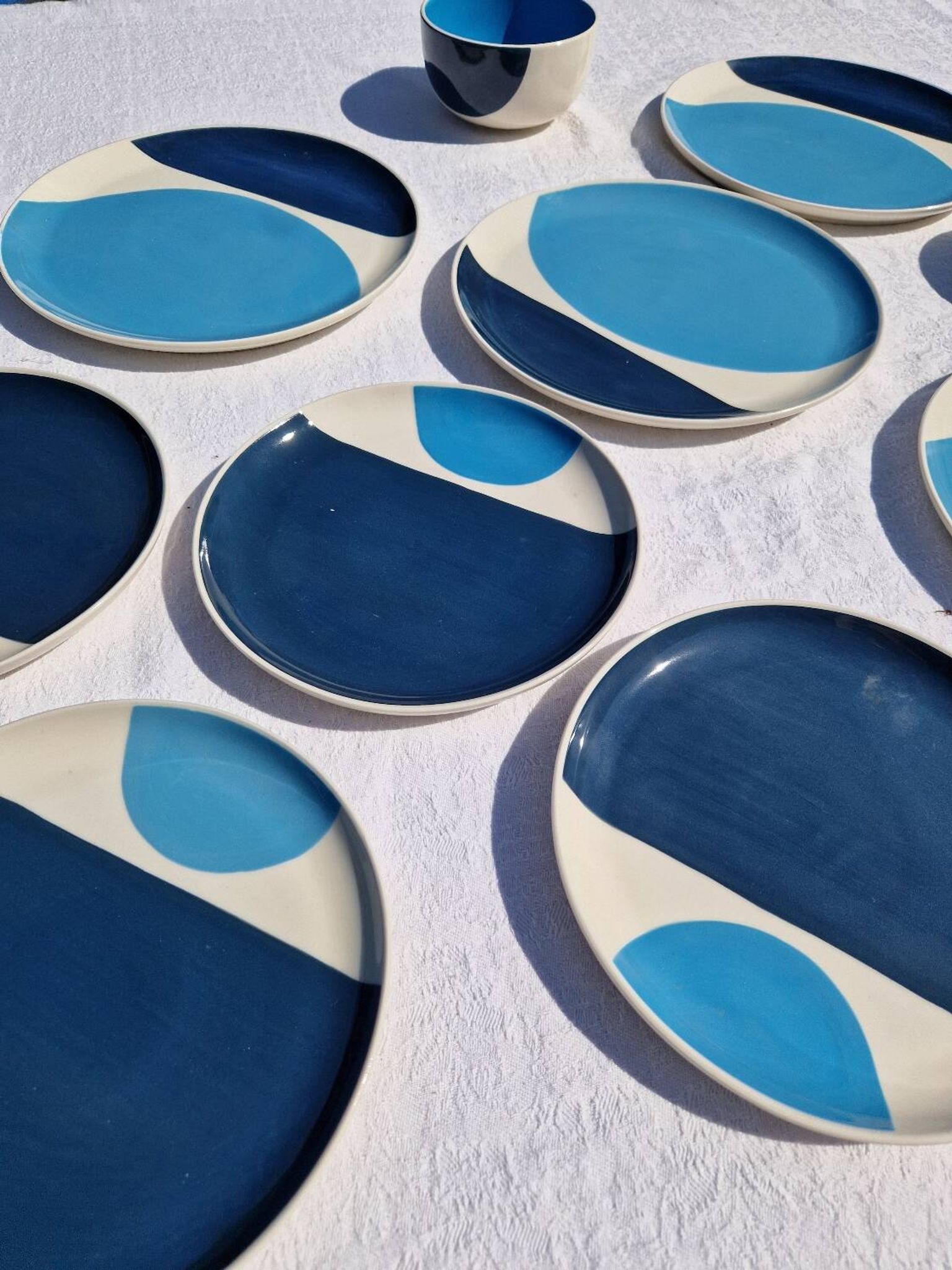 Set of 8 Plates and 2 Bowls Julie Goodwin Habitat Longitude Blue Stoneware Style